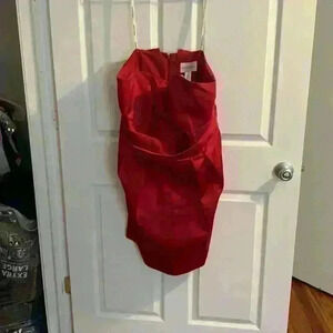 Candy apple red cocktail dress.